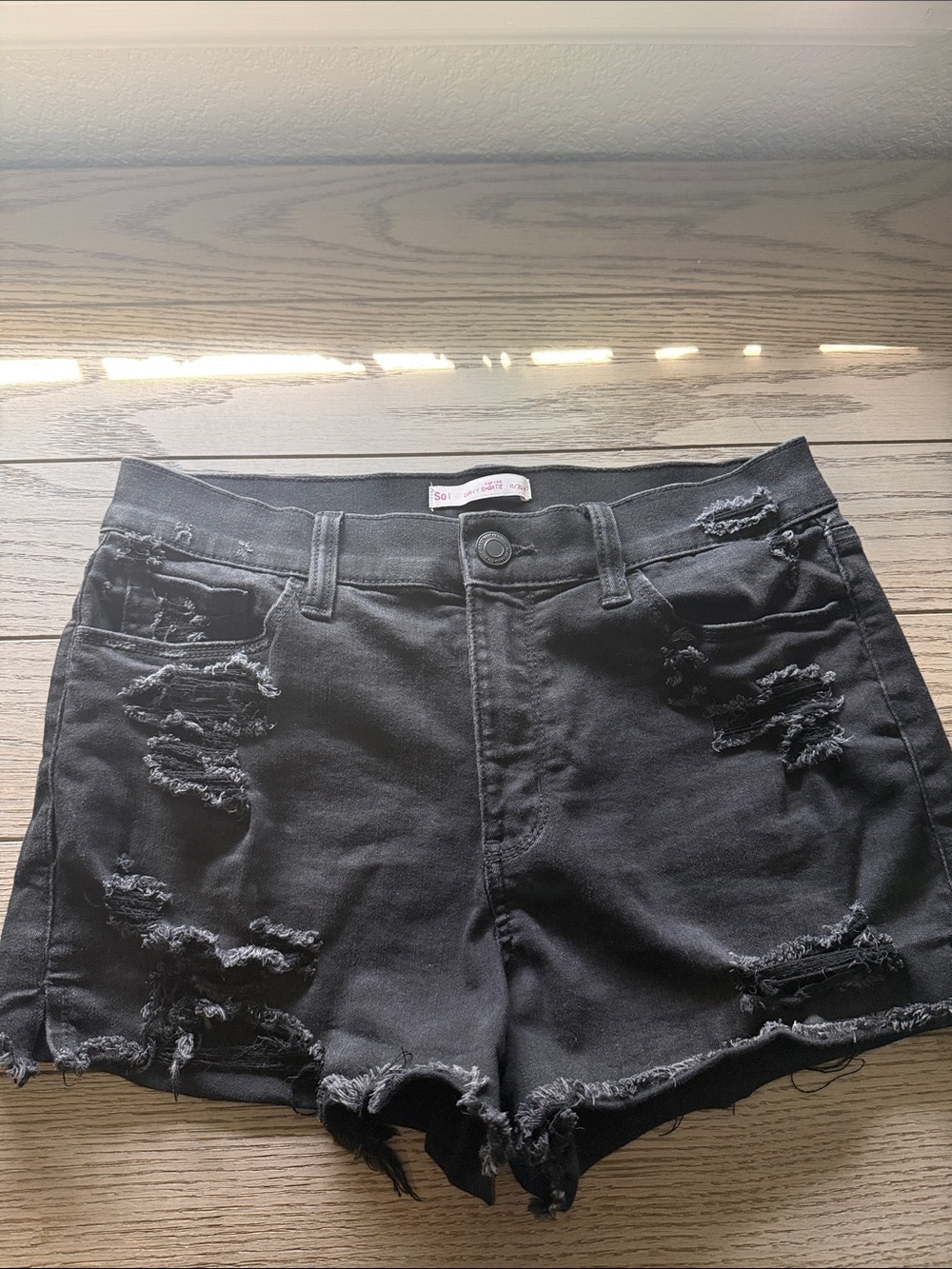 SO Black Distressed Women's Jean Shorts